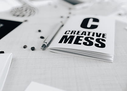 Top view of black and white typography sentences thumbnail
