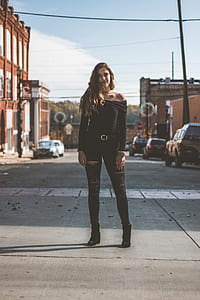 woman standing on street thumbnail