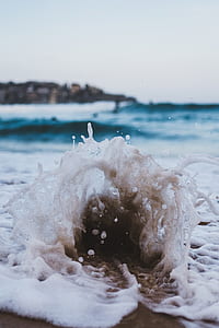 closeup photography of ocean wave on shore thumbnail