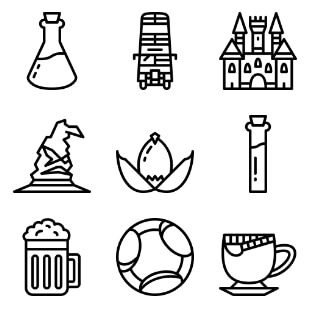 Harry Potter Outline Collection svg vector icon sets