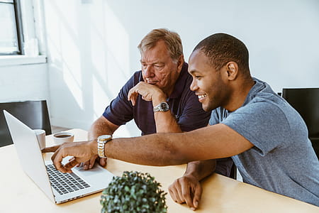 Helping Senior On Computer Photo thumbnail