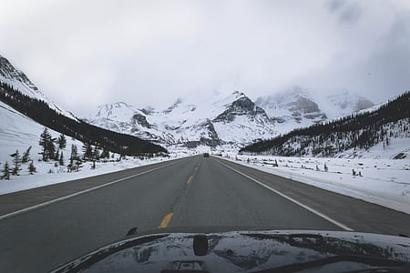 asphalt road through alp mountain thumbnail