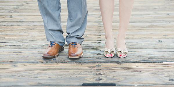 man wearing brown dress shoes thumbnail