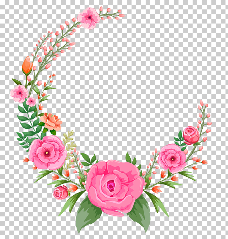 Flower Pink Rose, Pink flowers frame, pink and green rose frame PNG clipart