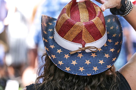 Cowboy hat colored with stars and stripes for Fourth of July. thumbnail