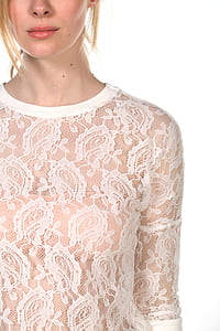 women's white lace shirt thumbnail
