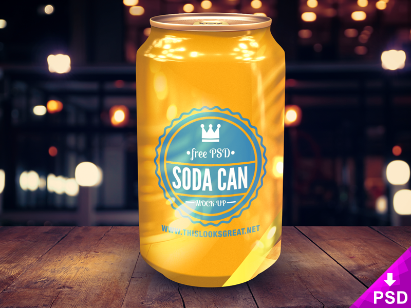 Soda Can Mockup psd file