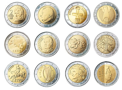 round silver-and-gold-colored coin collection thumbnail
