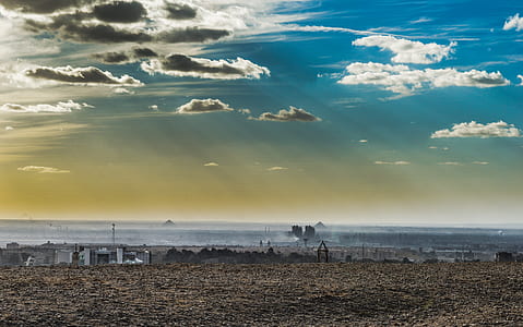 Desert Under Sunny Cloudy Blue Sky thumbnail