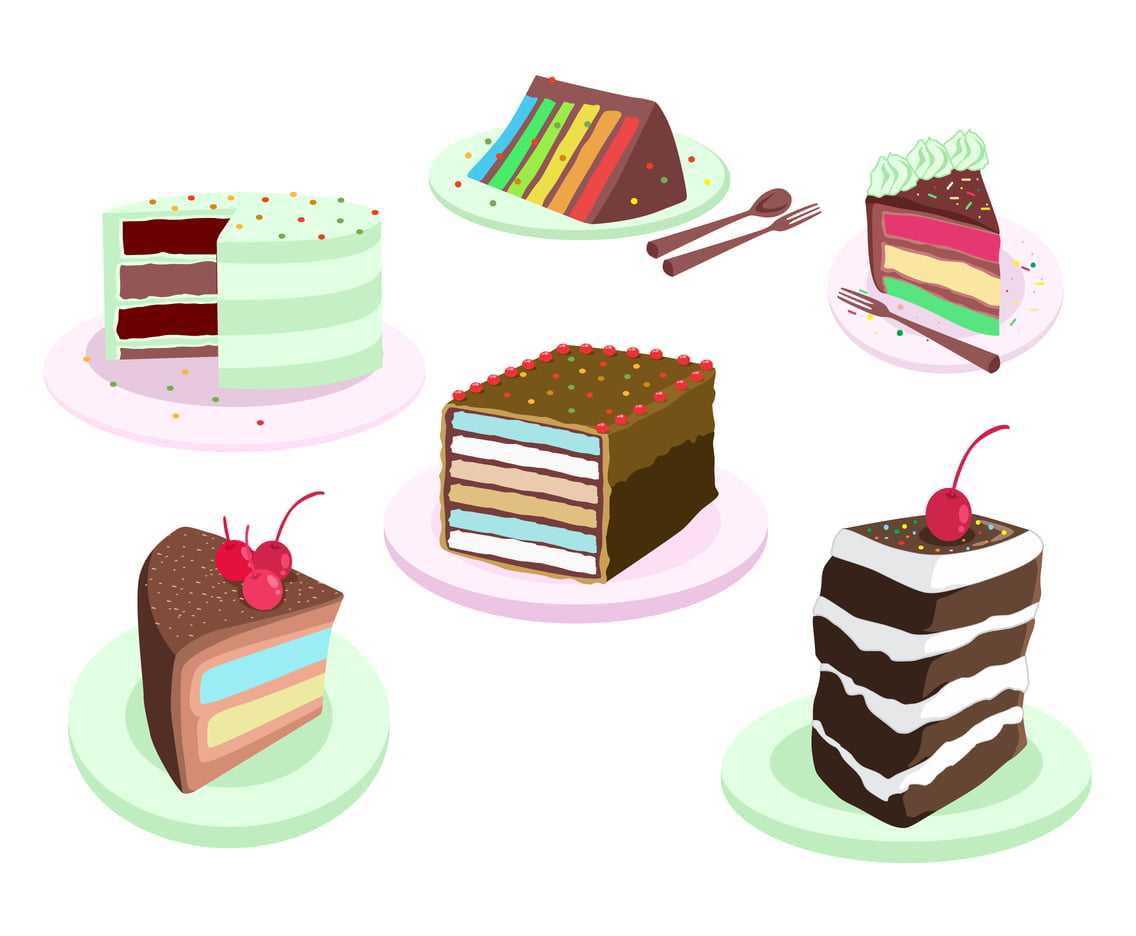 Yummy Layer Cakes Vector ai, svg file