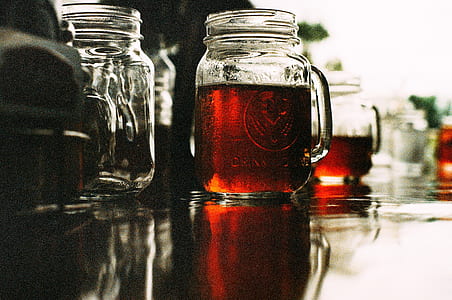 three clear glass mason jars thumbnail