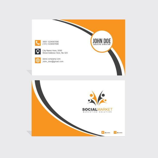 Orange Business Card psd file