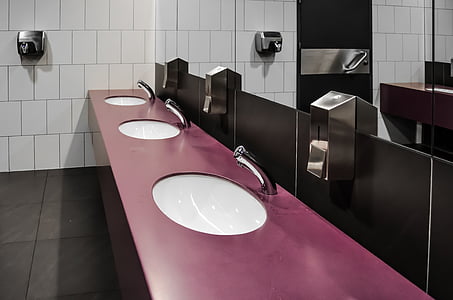 purple bathroom sink with mirror thumbnail