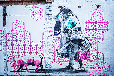 Pink Graffiti Wall Woman Child thumbnail