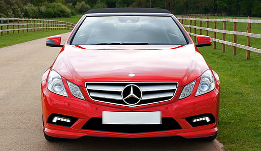 red Mercedes-Benz CLK convertible thumbnail