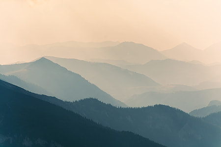 nature photography of silhouette of mountain range thumbnail