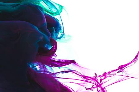 Purple And Green Ink From Side Photo thumbnail