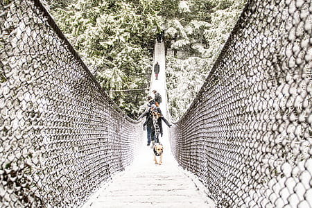 woman walking on the bridge thumbnail