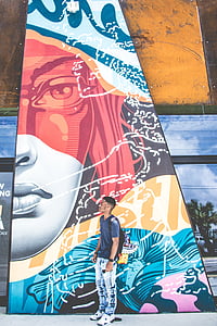 man standing beside painting thumbnail