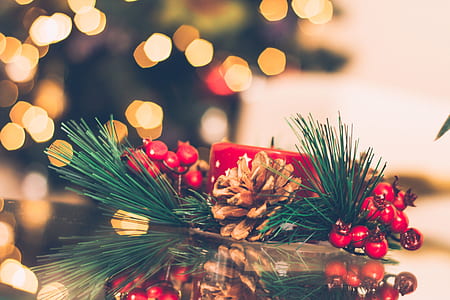 Brown and Red Pinecone Christmas Decoration thumbnail