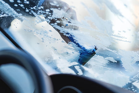 abstract, snow, winter, car, transportation, windshield thumbnail