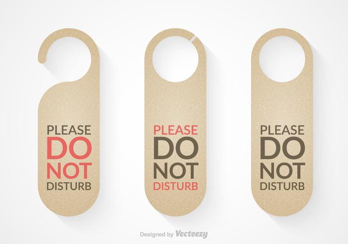 Free Do Not Disturb Door Hanger Vector Set Eps File Free