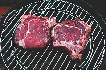 Steak meat on BBQ thumbnail