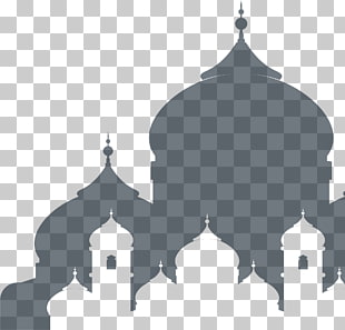 Eid al Fitr gray line Church, illustration of mosque PNG clipart