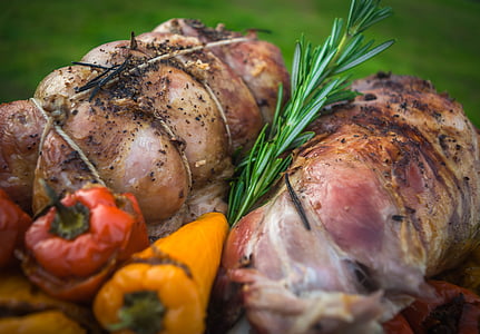 roasted meat with bell peppers and rosemary thumbnail