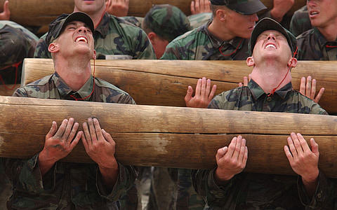 two military officers performing training during daytime thumbnail