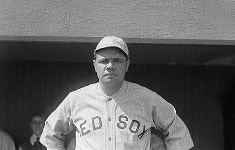 grayscale photo of Boston Red Sox player thumbnail