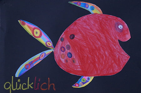 red and multicolored fish drawing thumbnail