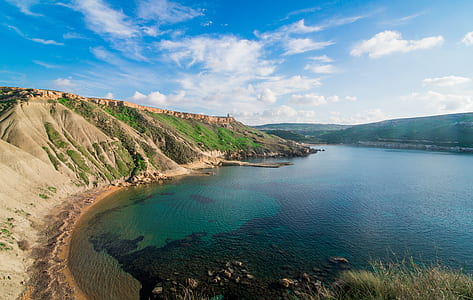 high angle view of lake near mountain thumbnail