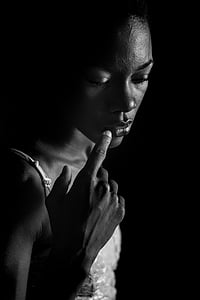 grayscale photo of woman wearing camisole thumbnail
