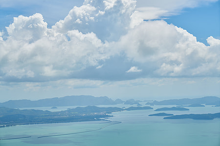 sea under white clouds and blue sky at daytime thumbnail