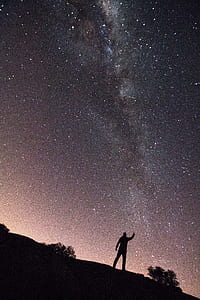 man's silhouette under clear sky thumbnail