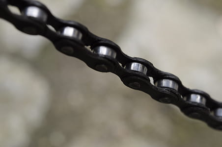 closeup photo of black metal bicycle chain thumbnail