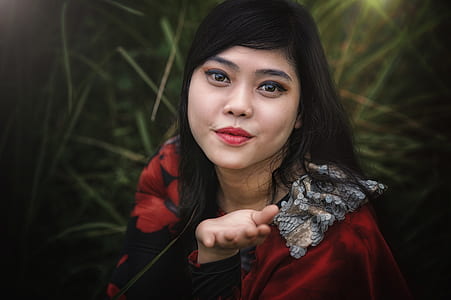 portrait photography of woman spreading hand thumbnail