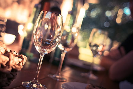 Wine Glass on Restaurant Table thumbnail