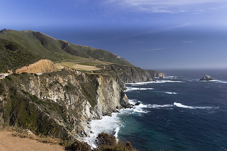 body of water near mountain cliff thumbnail