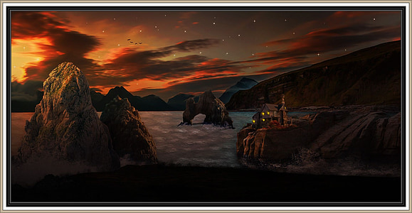 brown rock formation painting thumbnail