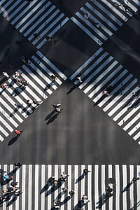 people crossing in pedestrian lane thumbnail