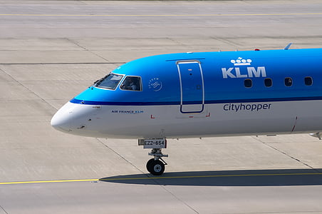 blue and white KLM passenger plane thumbnail