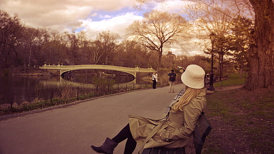 woman sitting on bench thumbnail