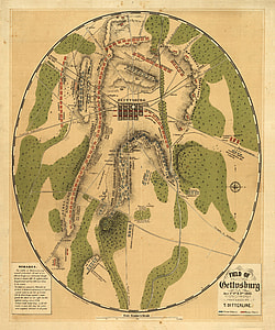 Oval Shaped Map of Gettysburg Battlefield thumbnail