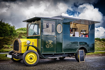 green food vehicle during daytime thumbnail