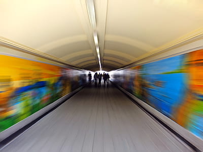 tunnel, person, silhouette, blur thumbnail