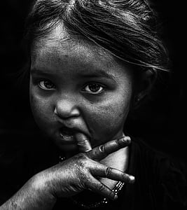 grayscale photo of child thumbnail