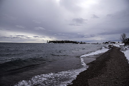 Winter Shoreline Landscape in Grand Marais, Minnesota thumbnail