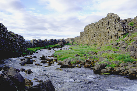 river between rock formation at daytime thumbnail